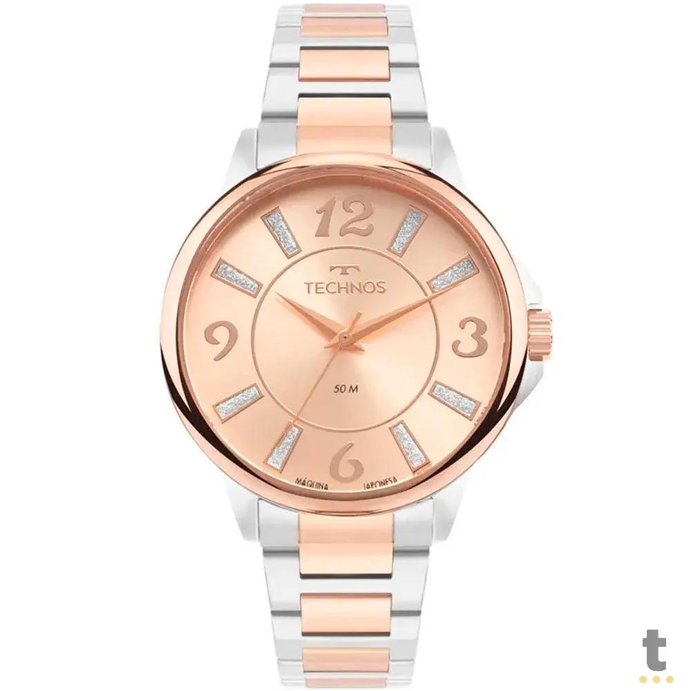 Relógio de Pulso Technos Trend em Aço Bicolor Prata/Rose - 2035MYD/1J Truedata